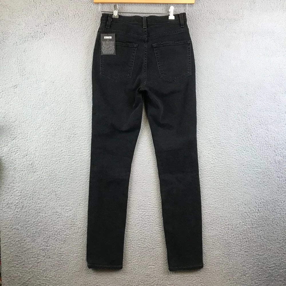NWT Reformation Jeans Womens Hepburn Skinny Jeans Size 25 Black High Rise - Picture 2 of 11